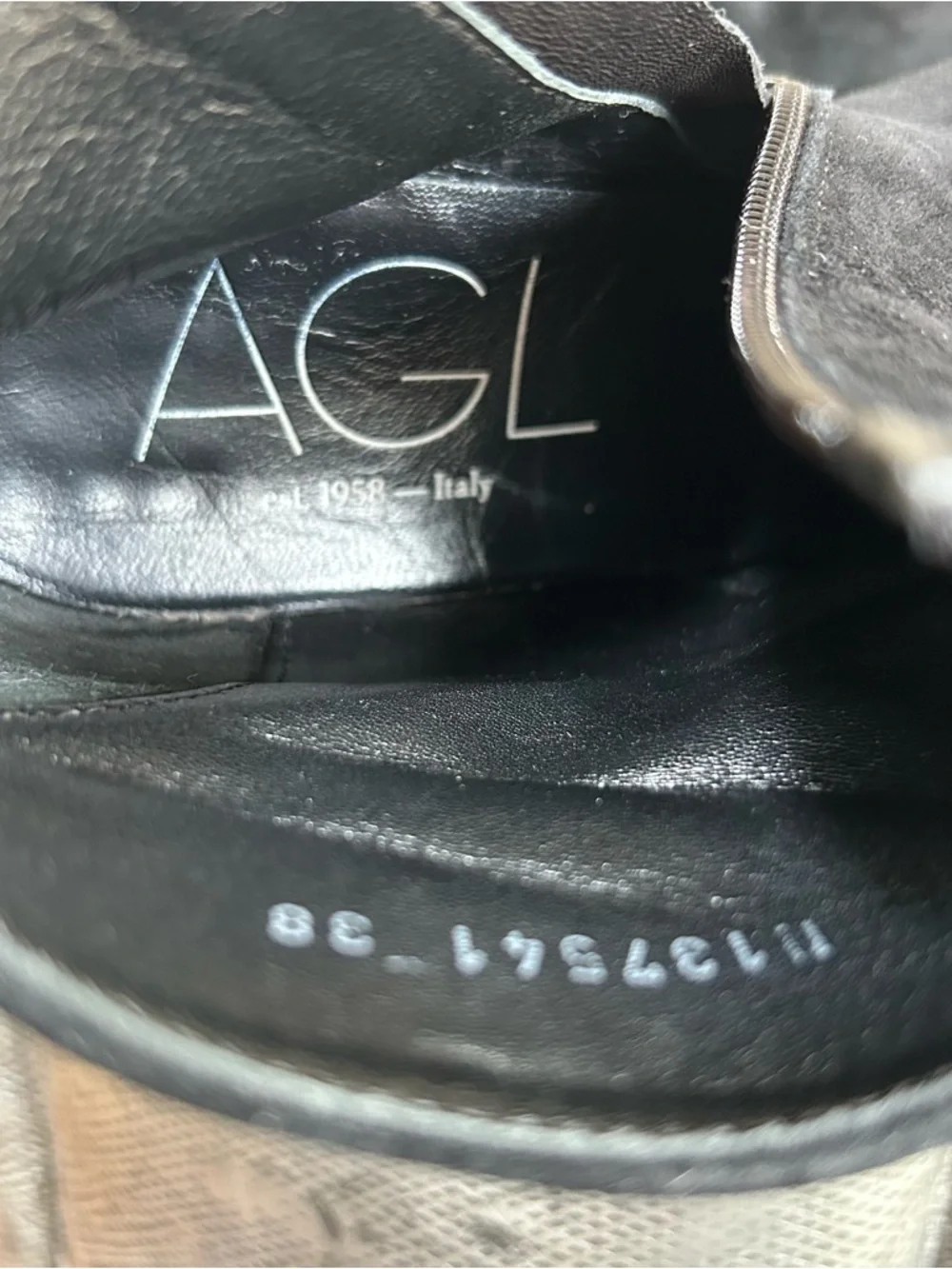 AGL ~ Handmade in Italy Black Suede Ankle Boots in EU size 38